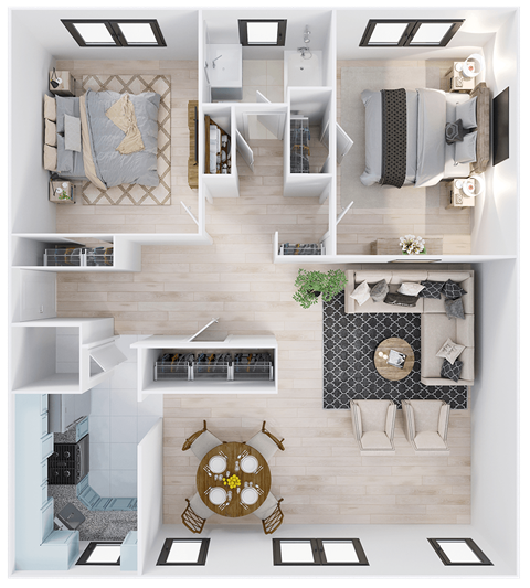 a floor plan of a 1 bedroom apartment